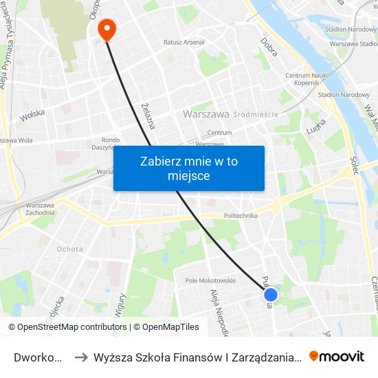 Dworkowa to Wyższa Szkoła Finansów I Zarządzania W Warszawie map