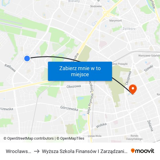 Wrocławska to Wyższa Szkoła Finansów I Zarządzania W Warszawie map