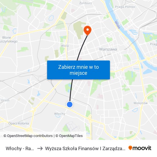 Włochy-Ratusz to Wyższa Szkoła Finansów I Zarządzania W Warszawie map