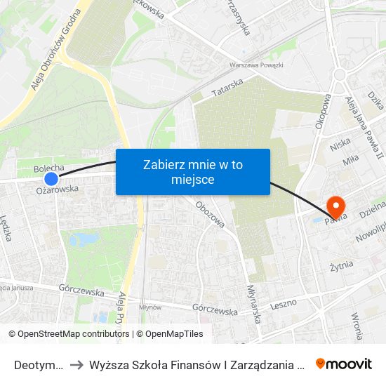 Deotymy 01 to Wyższa Szkoła Finansów I Zarządzania W Warszawie map