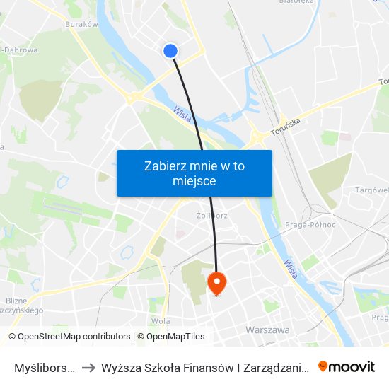 Myśliborska 02 to Wyższa Szkoła Finansów I Zarządzania W Warszawie map