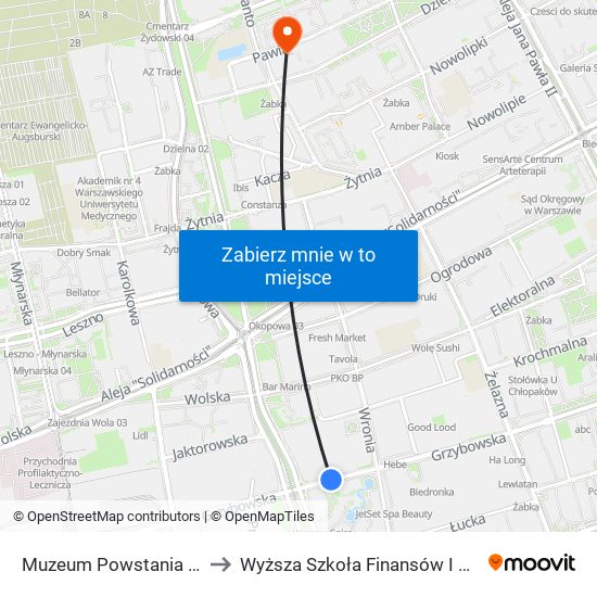 Muzeum Powstania Warszawskiego 02 to Wyższa Szkoła Finansów I Zarządzania W Warszawie map