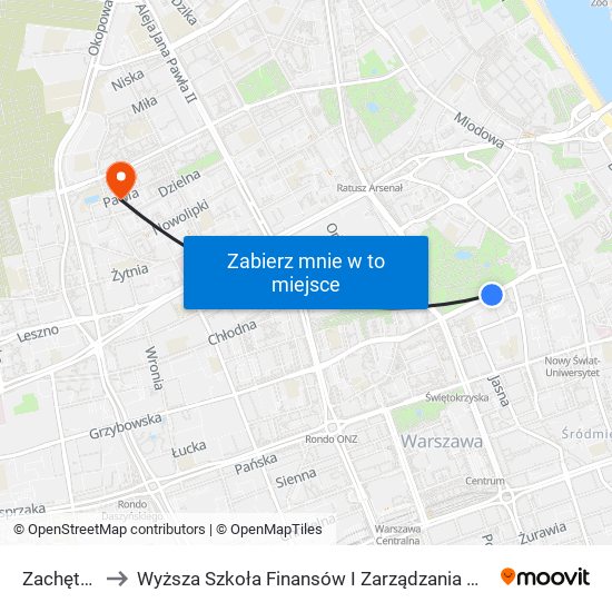 Zachęta 01 to Wyższa Szkoła Finansów I Zarządzania W Warszawie map