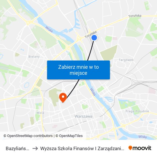 Bazyliańska 04 to Wyższa Szkoła Finansów I Zarządzania W Warszawie map