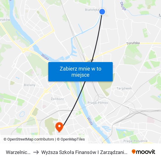 Warzelnicza 01 to Wyższa Szkoła Finansów I Zarządzania W Warszawie map