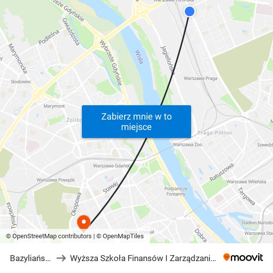 Bazyliańska 01 to Wyższa Szkoła Finansów I Zarządzania W Warszawie map