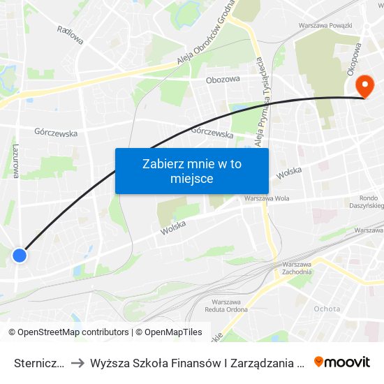 Sternicza 01 to Wyższa Szkoła Finansów I Zarządzania W Warszawie map