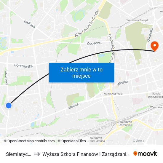 Siemiatycka 02 to Wyższa Szkoła Finansów I Zarządzania W Warszawie map