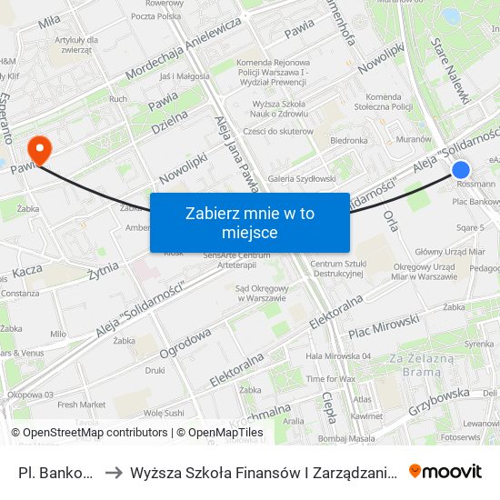 Pl. Bankowy 02 to Wyższa Szkoła Finansów I Zarządzania W Warszawie map