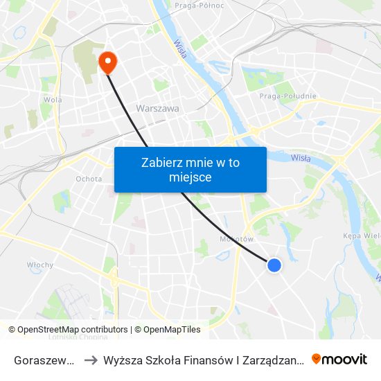 Goraszewska 01 to Wyższa Szkoła Finansów I Zarządzania W Warszawie map