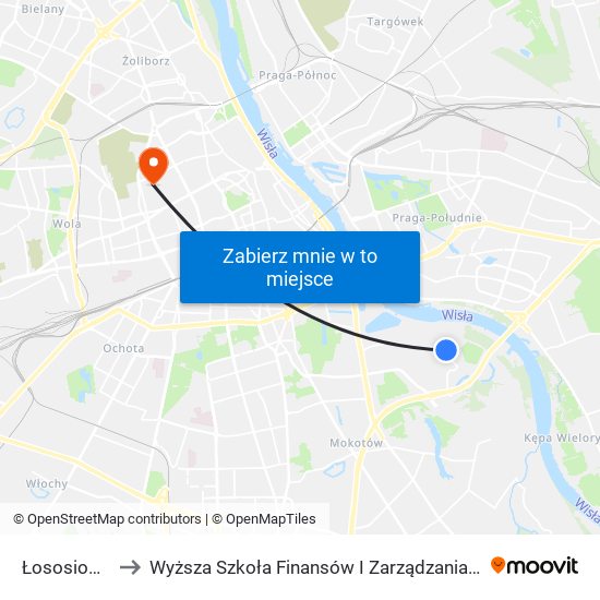 Łososiowa 02 to Wyższa Szkoła Finansów I Zarządzania W Warszawie map