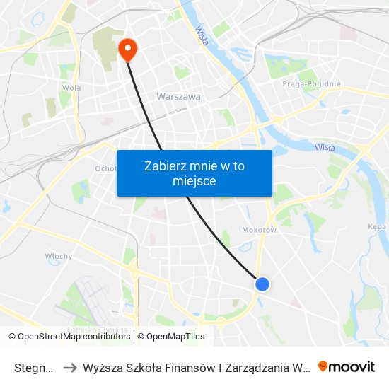 Stegny 02 to Wyższa Szkoła Finansów I Zarządzania W Warszawie map