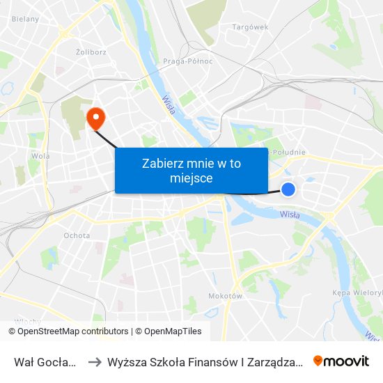 Wał Gocławski 02 to Wyższa Szkoła Finansów I Zarządzania W Warszawie map