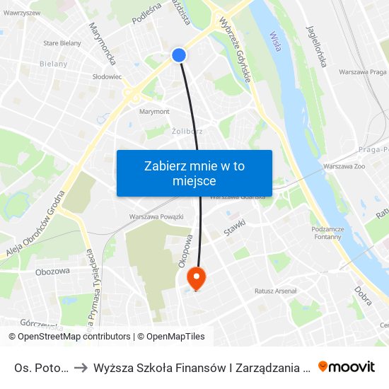 Os. Potok 03 to Wyższa Szkoła Finansów I Zarządzania W Warszawie map