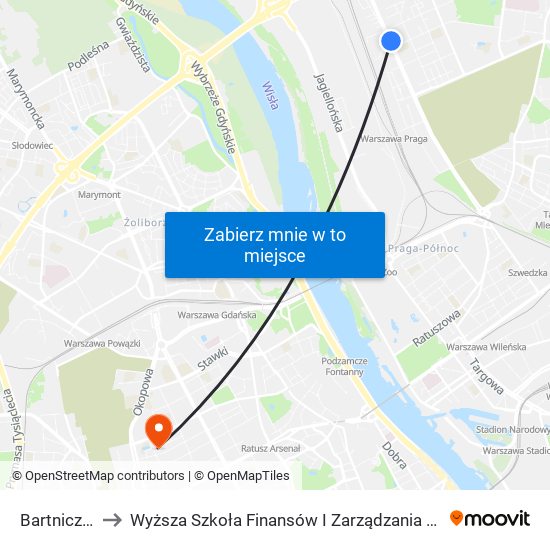 Bartnicza 02 to Wyższa Szkoła Finansów I Zarządzania W Warszawie map