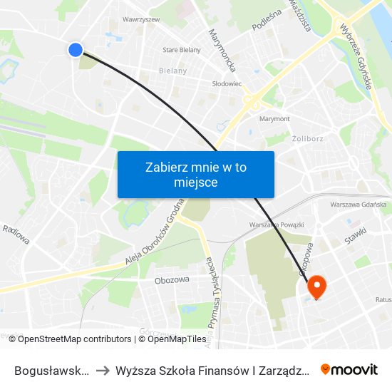 Bogusławskiego 06 to Wyższa Szkoła Finansów I Zarządzania W Warszawie map