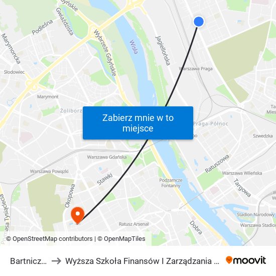 Bartnicza 04 to Wyższa Szkoła Finansów I Zarządzania W Warszawie map