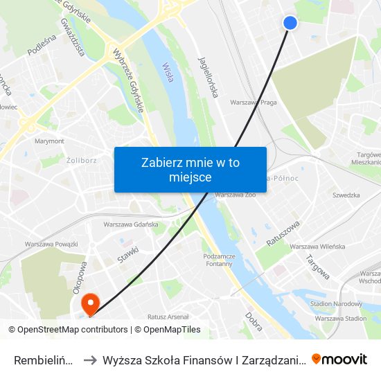 Rembielińska 02 to Wyższa Szkoła Finansów I Zarządzania W Warszawie map