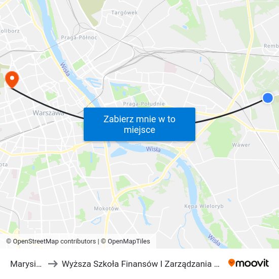 Marysin 01 to Wyższa Szkoła Finansów I Zarządzania W Warszawie map