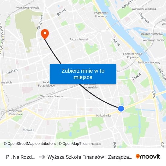 Pl. Na Rozdrożu 02 to Wyższa Szkoła Finansów I Zarządzania W Warszawie map