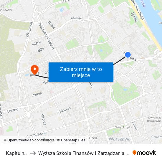 Kapitulna 02 to Wyższa Szkoła Finansów I Zarządzania W Warszawie map