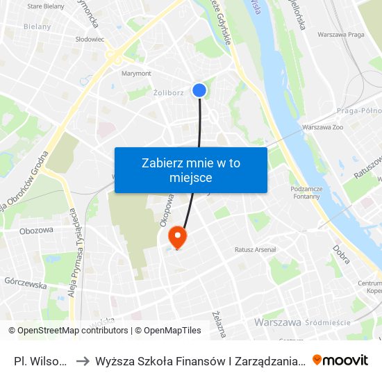 Pl. Wilsona 08 to Wyższa Szkoła Finansów I Zarządzania W Warszawie map