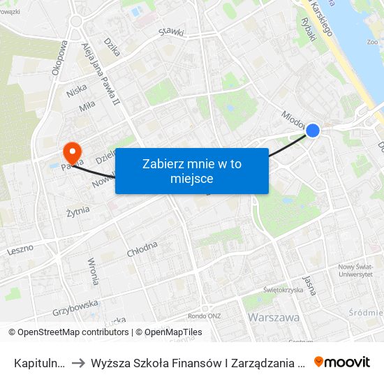 Kapitulna 01 to Wyższa Szkoła Finansów I Zarządzania W Warszawie map