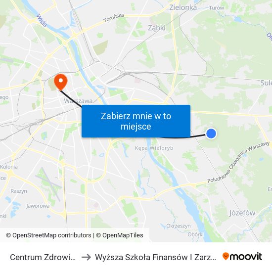 Centrum Zdrowia Dziecka 01 to Wyższa Szkoła Finansów I Zarządzania W Warszawie map