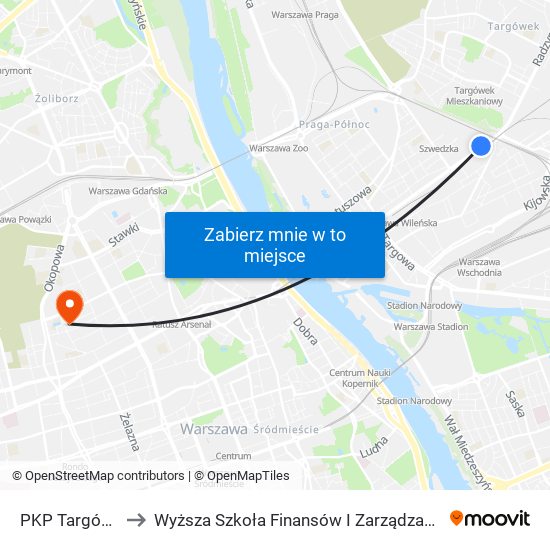 PKP Targówek 01 to Wyższa Szkoła Finansów I Zarządzania W Warszawie map