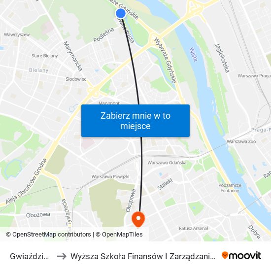 Gwiaździsta 05 to Wyższa Szkoła Finansów I Zarządzania W Warszawie map