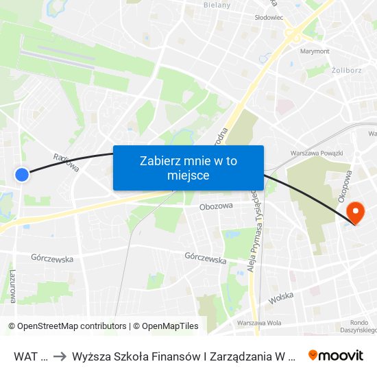 WAT 01 to Wyższa Szkoła Finansów I Zarządzania W Warszawie map