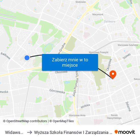 Widawska 01 to Wyższa Szkoła Finansów I Zarządzania W Warszawie map