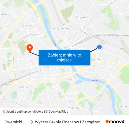 Dwernickiego 01 to Wyższa Szkoła Finansów I Zarządzania W Warszawie map