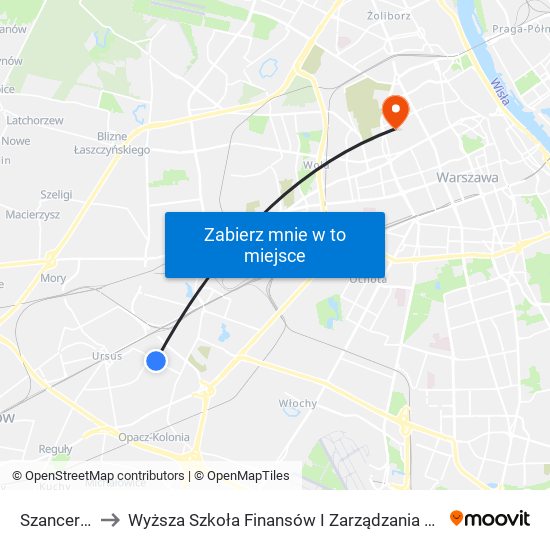 Szancera 01 to Wyższa Szkoła Finansów I Zarządzania W Warszawie map