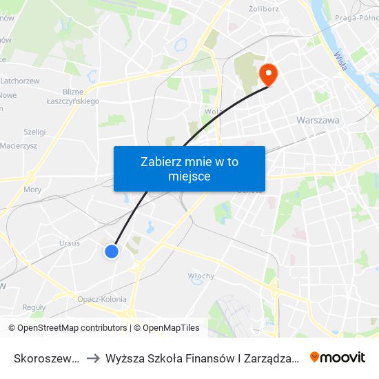 Skoroszewska 01 to Wyższa Szkoła Finansów I Zarządzania W Warszawie map