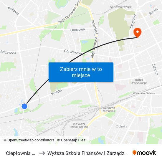 Ciepłownia Wola 06 to Wyższa Szkoła Finansów I Zarządzania W Warszawie map