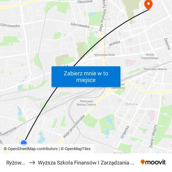 Ryżowa 04 to Wyższa Szkoła Finansów I Zarządzania W Warszawie map