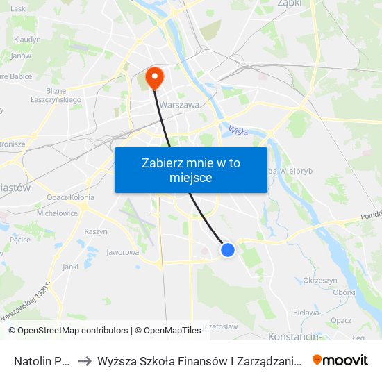 Natolin Płn. 01 to Wyższa Szkoła Finansów I Zarządzania W Warszawie map