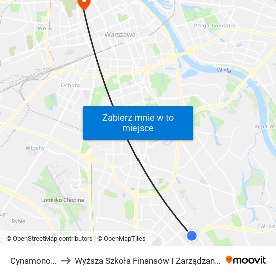 Cynamonowa 04 to Wyższa Szkoła Finansów I Zarządzania W Warszawie map