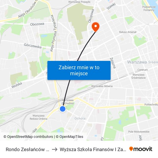 Rondo Zesłańców Syberyjskich 03 to Wyższa Szkoła Finansów I Zarządzania W Warszawie map