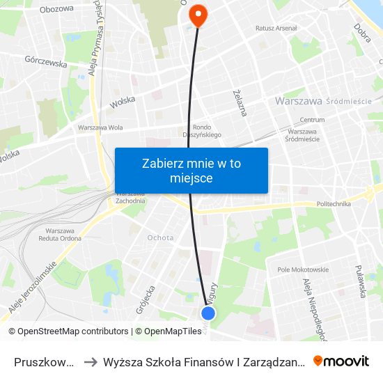 Pruszkowska 01 to Wyższa Szkoła Finansów I Zarządzania W Warszawie map