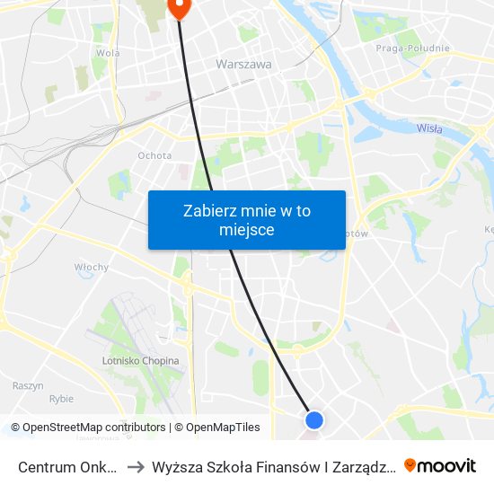 Centrum Onkologii 01 to Wyższa Szkoła Finansów I Zarządzania W Warszawie map