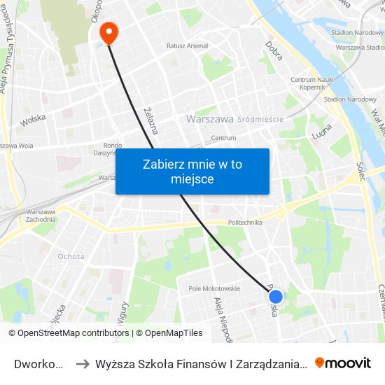 Dworkowa 02 to Wyższa Szkoła Finansów I Zarządzania W Warszawie map