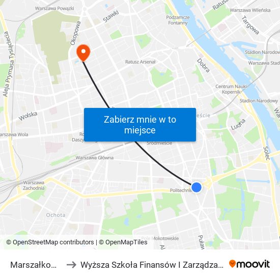 Marszałkowska 01 to Wyższa Szkoła Finansów I Zarządzania W Warszawie map