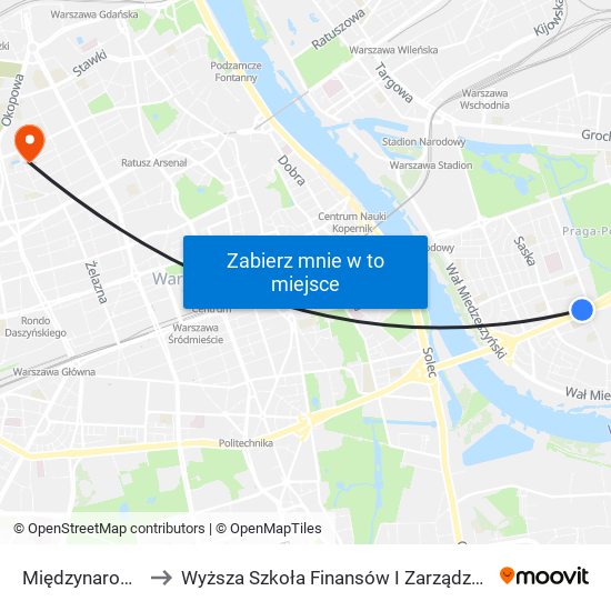 Międzynarodowa 01 to Wyższa Szkoła Finansów I Zarządzania W Warszawie map