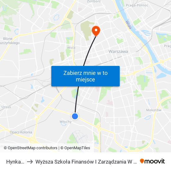 Hynka 05 to Wyższa Szkoła Finansów I Zarządzania W Warszawie map