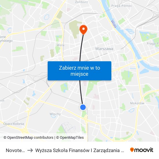 Novotel 02 to Wyższa Szkoła Finansów I Zarządzania W Warszawie map