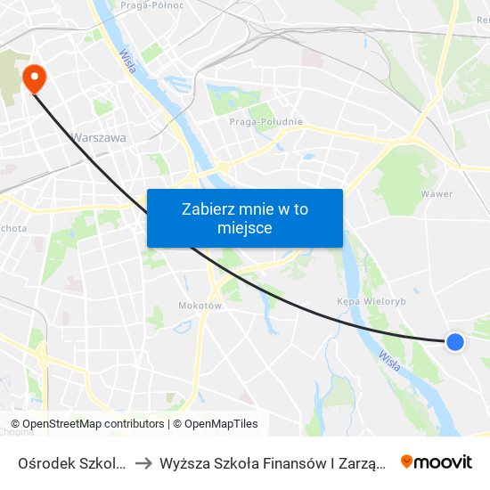 Ośrodek Szkoleniowy 01 to Wyższa Szkoła Finansów I Zarządzania W Warszawie map