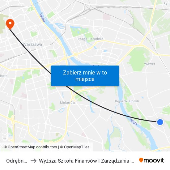 Odrębna 02 to Wyższa Szkoła Finansów I Zarządzania W Warszawie map