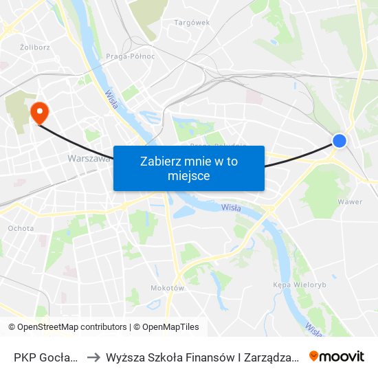 PKP Gocławek 01 to Wyższa Szkoła Finansów I Zarządzania W Warszawie map